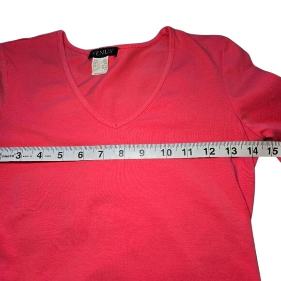Venus V-Neck Tee - Pink/Salmon - Picture 5 of 6
